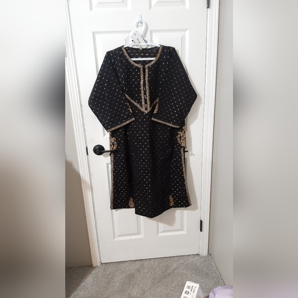 Beautifully embroidered black ethnic dress